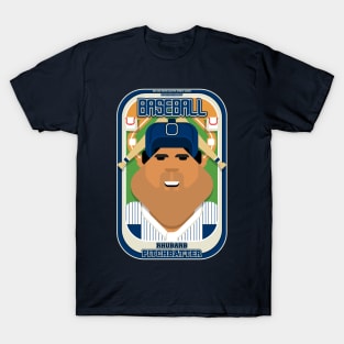 Baseball Blue Pinstripes - Rhubarb Pitchbatter - Seba version T-Shirt